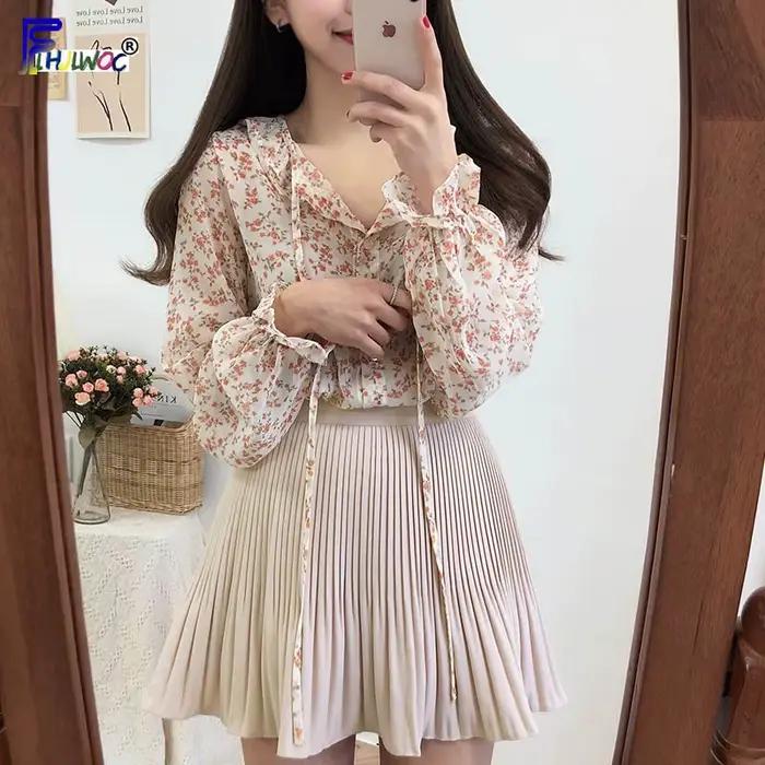 Mini jupe plissée à taille élastique pour femmes