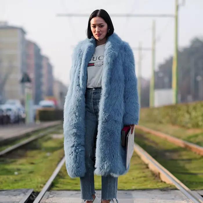 Manteau de fourrure Toka de style européen pour femme, veste longue, mode hipster de rue, épaissi, automne, hiver