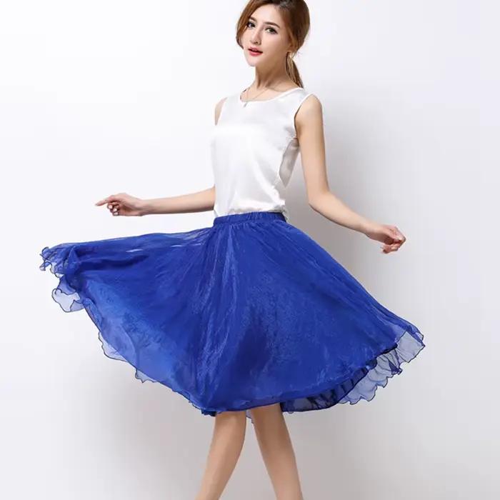 Jupes Tutu d'été en soie pour femmes