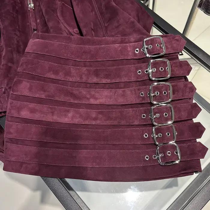 YOLOAgain 2025 automne mode en cuir véritable Mini jupe femmes jupe crayon femme Streetwear