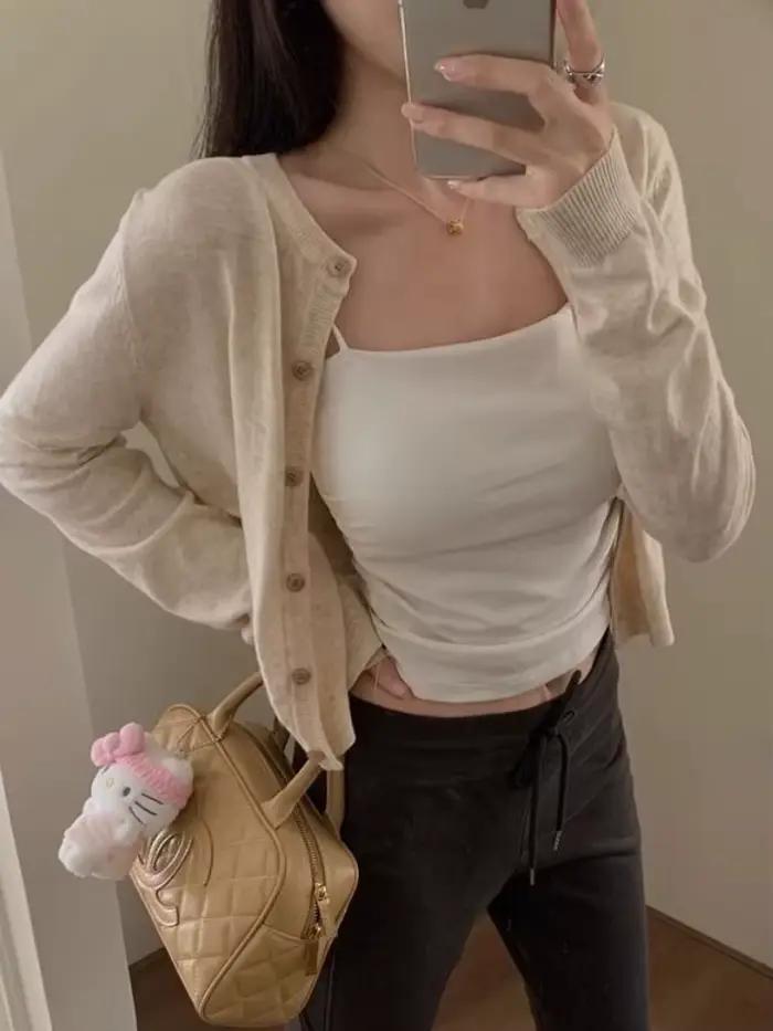 Cardigan élégant à manches longues pour femme