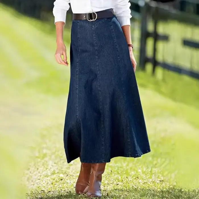 Jupes longues en jean pour femmes