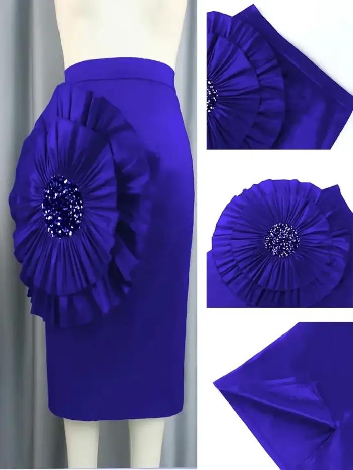 Jupe empire personnalisée rouge appliques brillantes haute taille soirée cocktail haut de gamme pour femmes occassions spéciales