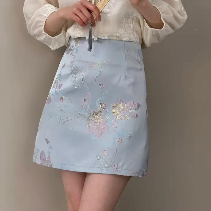 Jupe Jacquard Style Chinois 2026 pour Femme
