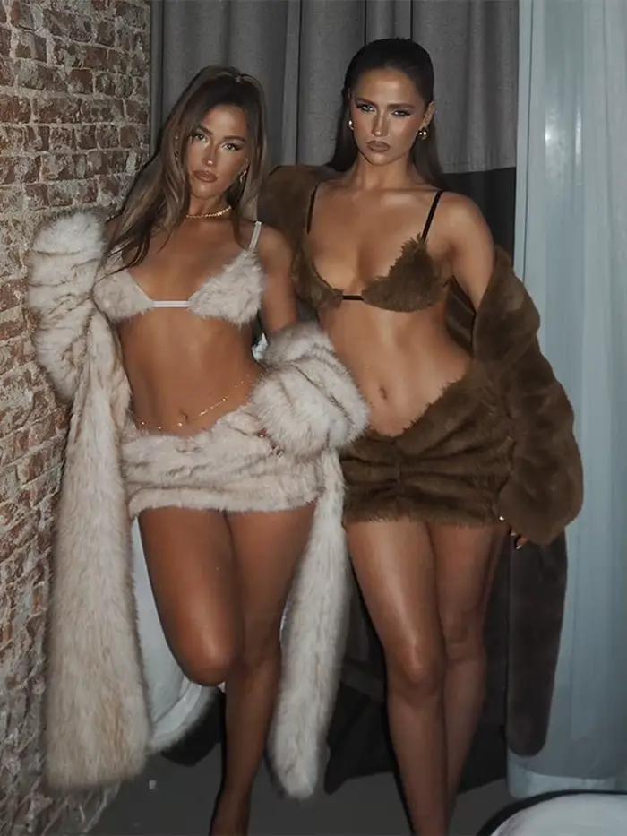 Mini jupe Sexy en fausse fourrure pour femmes