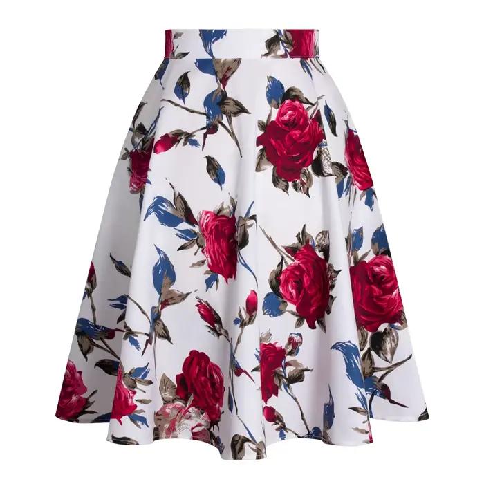 Jupe mi-longue en coton pour femme