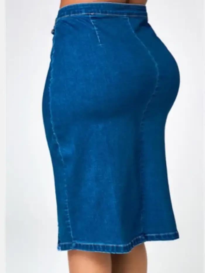 Jupe mi-longue en denim pour femme