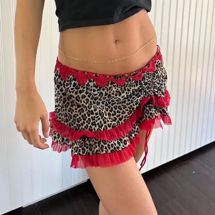 Mini jupe en dentelle pour femmes