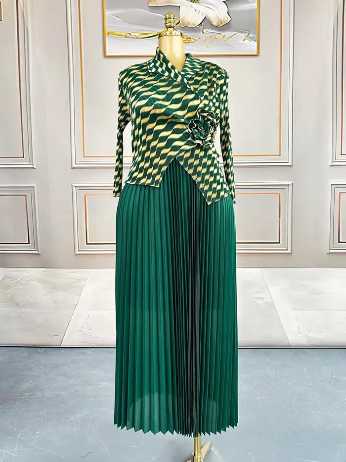 Miyake – ensemble jupe plissée pour femmes, ensemble deux pièces à revers plaqué or, jupe ample pliable de grande taille, à la mode, nouvelle collection 2025