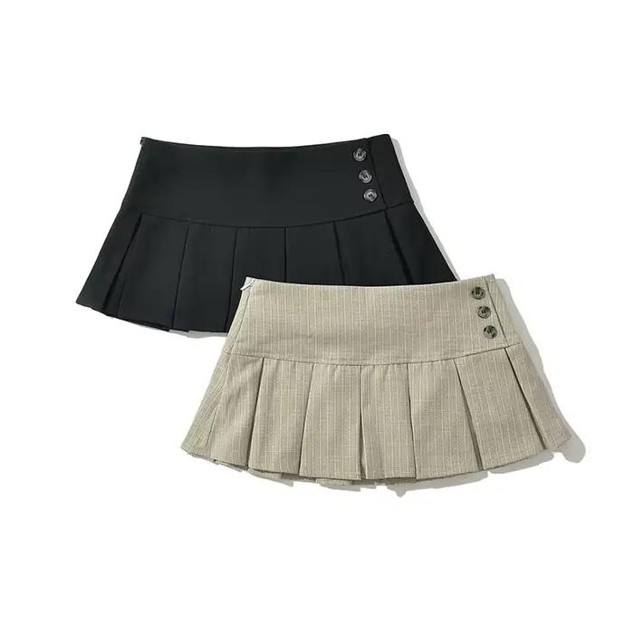 YENKYE – Mini jupe plissée rétro américaine pour femmes