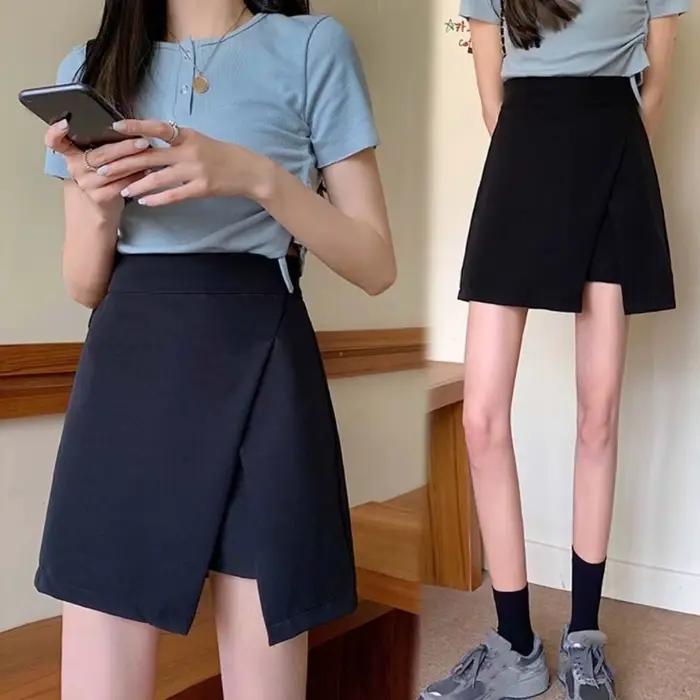Jupe trapèze fendue de Style coréen pour femmes