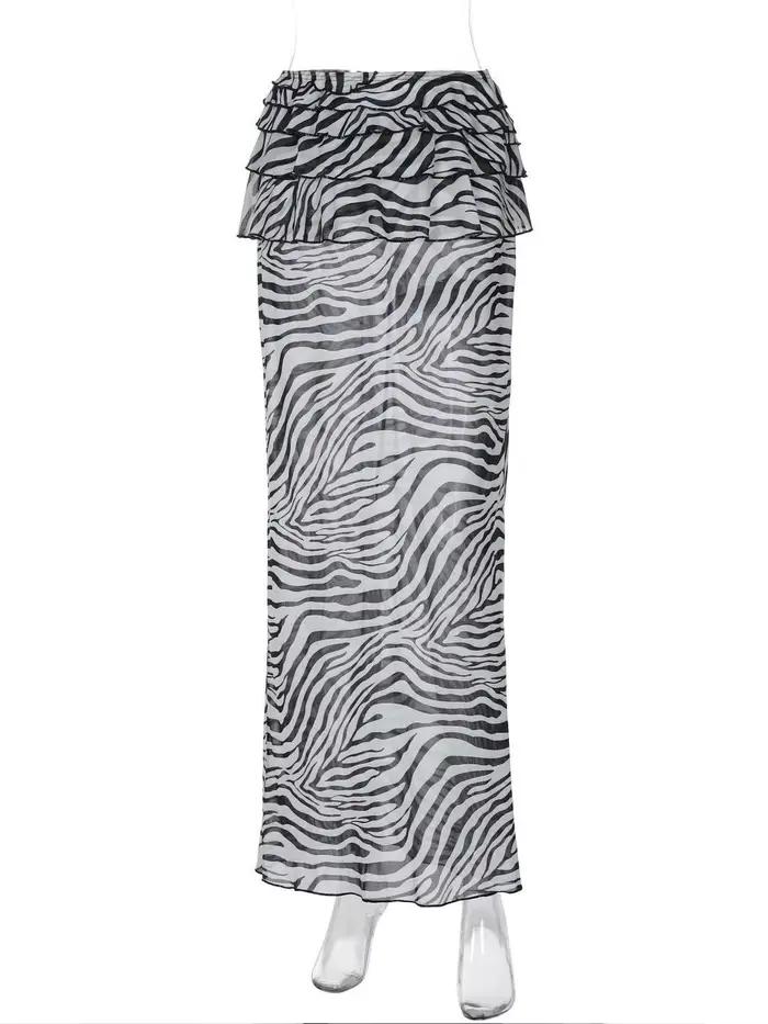Robe longue imprimée motif zèbre sexy nouvelle mode 2026 pour femme