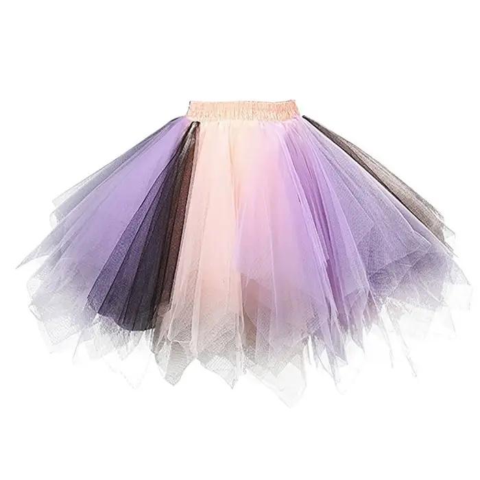 Femmes Tutu jupe mode Rave fête carnaval été taille haute maille jupes plissée Mini