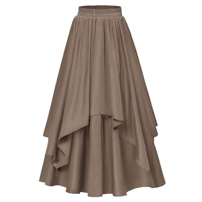 Jupe longue vintage à volants pour femme