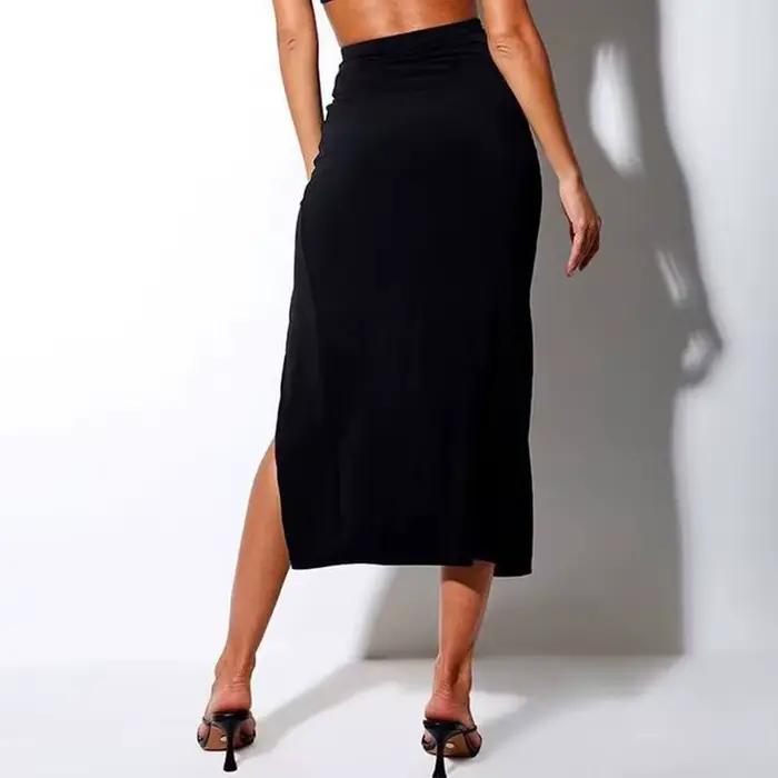 Jupe américaine rétro polyestère et élasthanne plissée avec tour de taille empire pour femmes de tous âges styles occasionnels