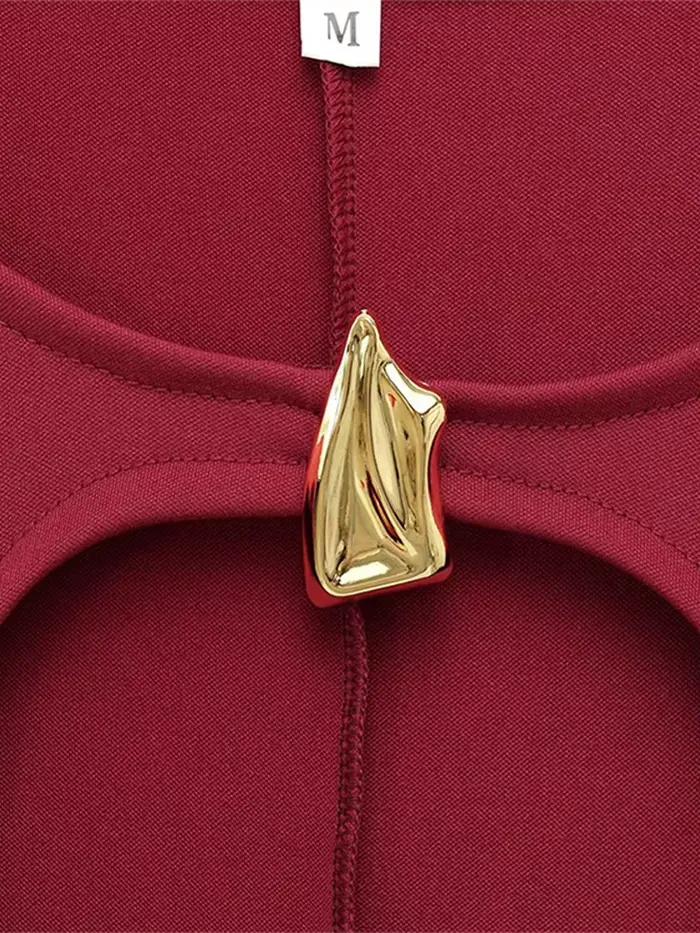 Robe fendue au dos évidé pour femmes