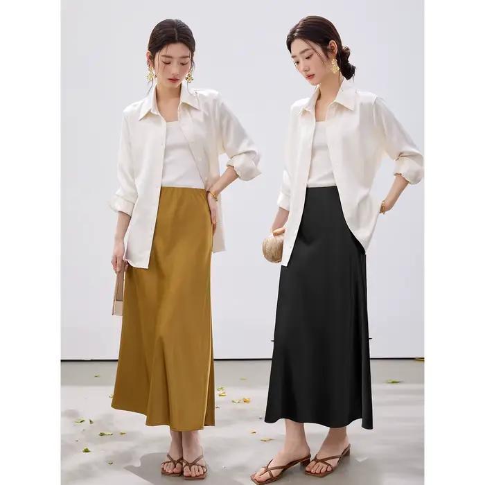 Jupe trapèze en satin VIMLY pour femme