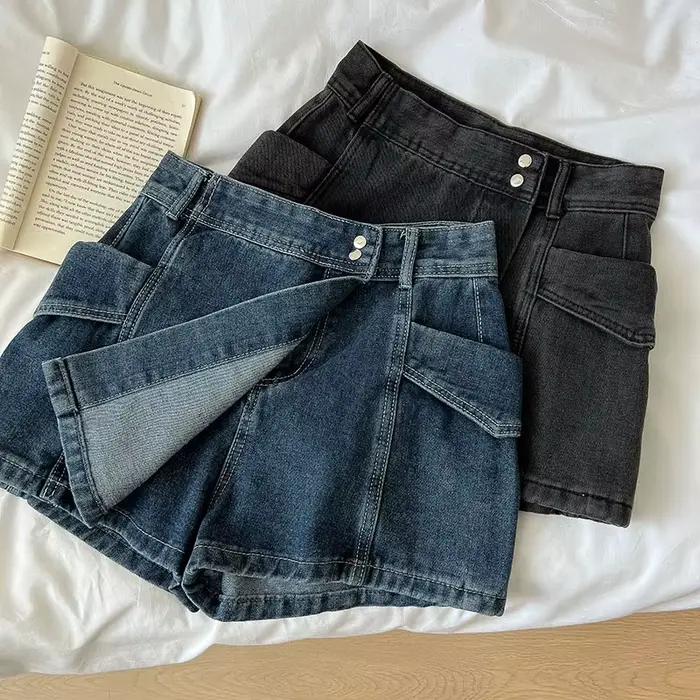 Jupe en jean rétro taille haute pour femme