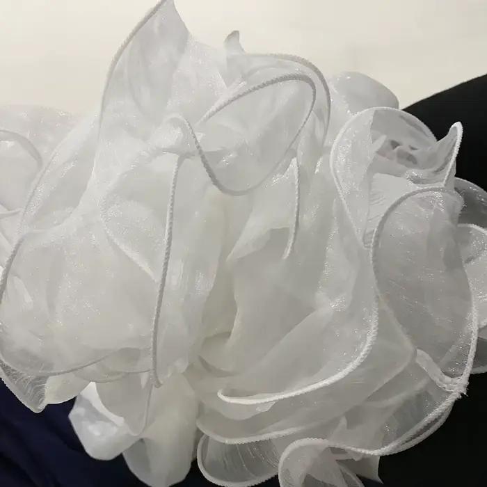 Jupe longue en mousseline de soie pour femmes, taille haute, longueur au sol, à volants, blanc, été, style Boho Maxi