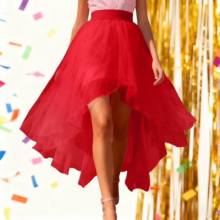 Jupe tutu asymétrique longue pour femme