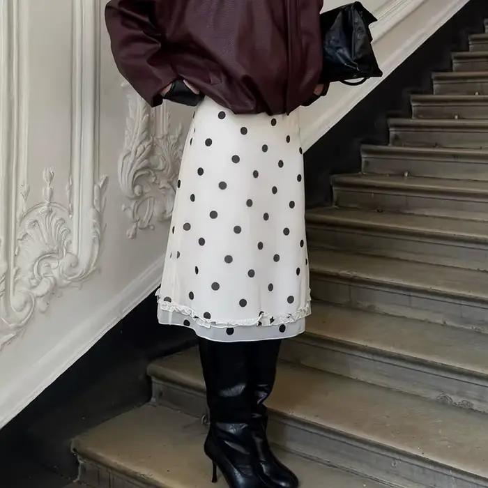 Jupes d'été à pois pour femmes