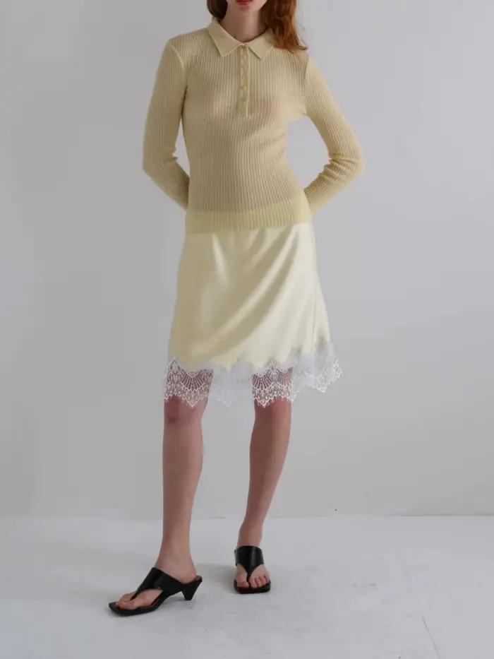 Lamuusaa – Mini jupe en dentelle y2k pour femmes