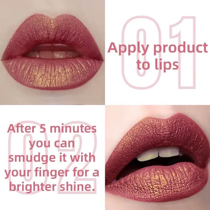 Rouge à lèvres métallique à paillettes, 14 couleurs, brillant, longue durée, liquide imperméable, maquillage, huile, teinte, cadeaux pour W