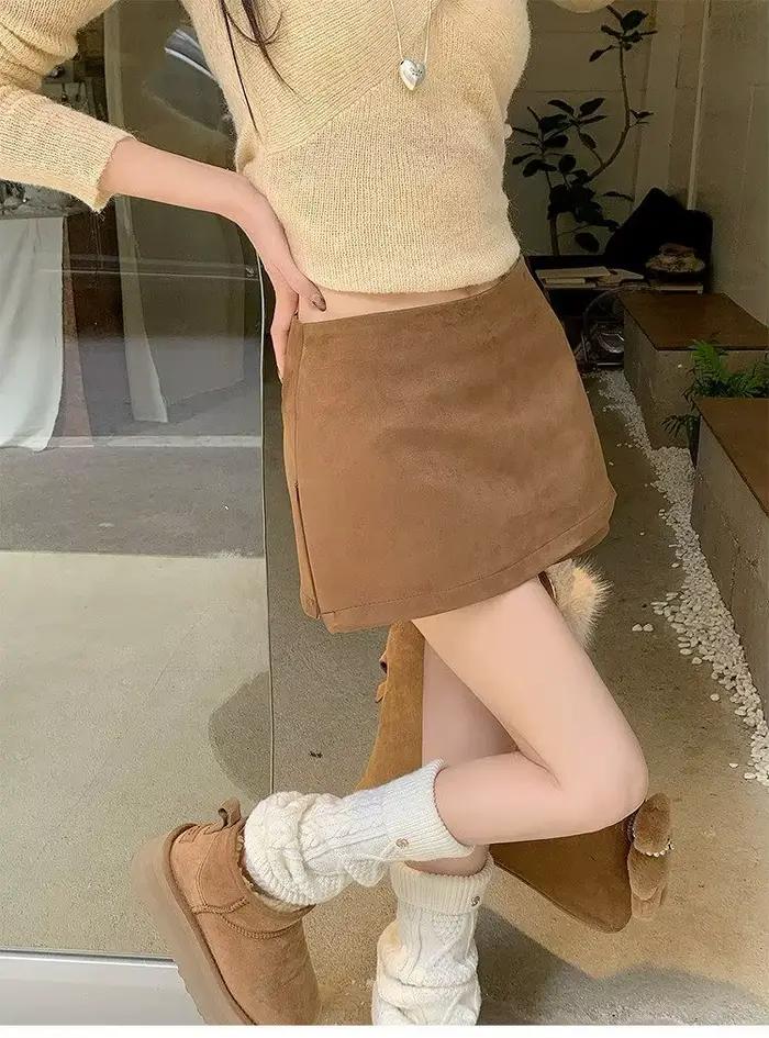 Jupe culotte style Spice Girl pour femme, nouvelle collection automne-hiver 2026, jupe-short fendue taille basse, jupe moulante