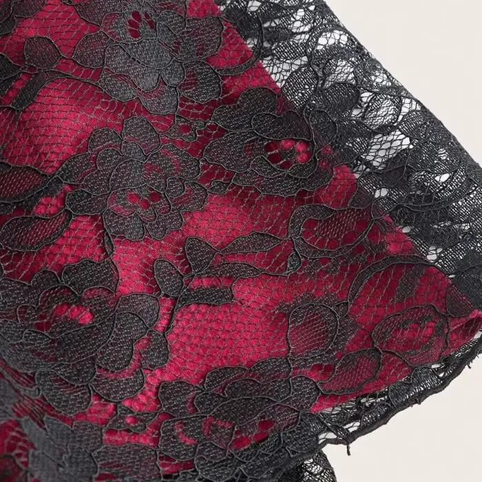 Grande taille gothique élégant femmes jupe dentelle avant court dos longue mode ourlet irrégulier taille haute femme vacances mode jupes