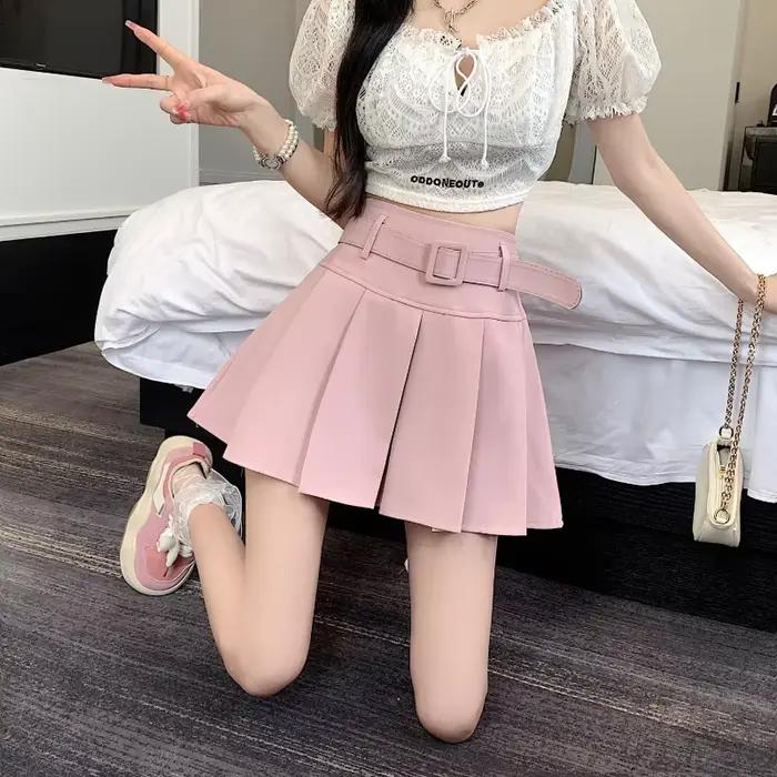 Mini jupes plissées femmes taille haute esthétique Preppy tout-match été Kawaii vêtements mignon mode coréenne Мини Юбки filles Pure
