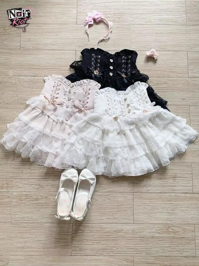 Ensemble jupe Lolita japonaise mignonne pour femme
