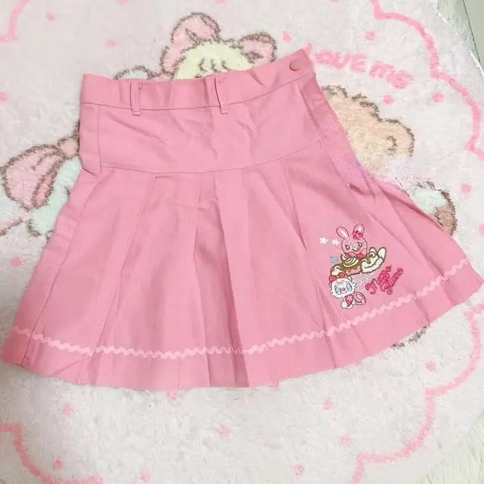 Jupe plissée rose Style Lolita japonais pour femmes, jupes courtes brodées de dessin animé coréen Kawaii, Mini jupes gâteau mignonnes