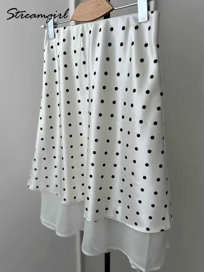 Jupe Streagirl en satin à pois pour femme
