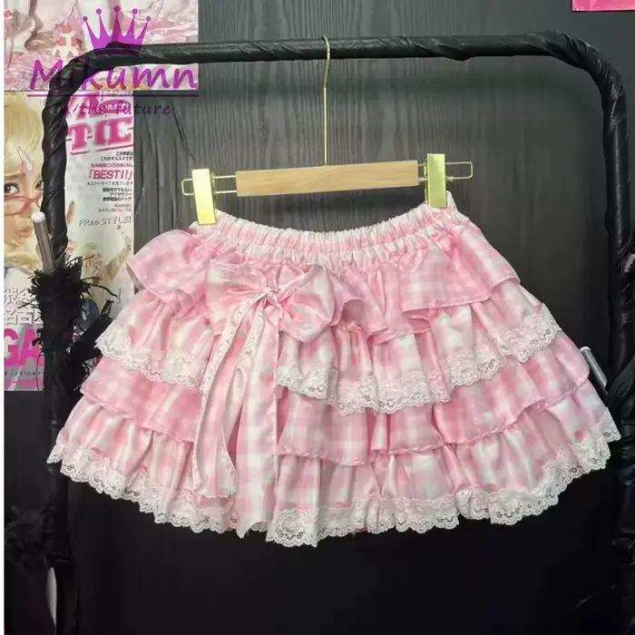 Mini-jupe japonaise Kawaii Lolita Mikumn pour femmes et filles