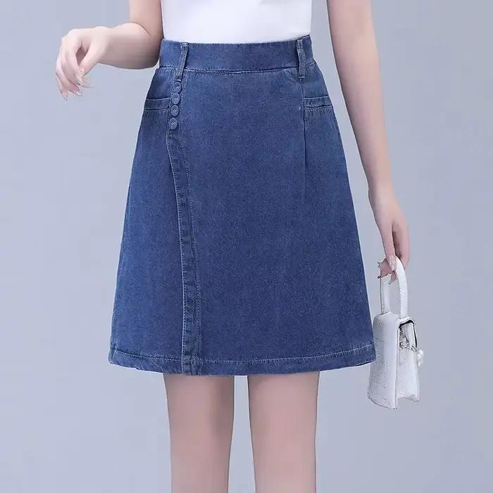 Jupe en jean cinq points pour femme