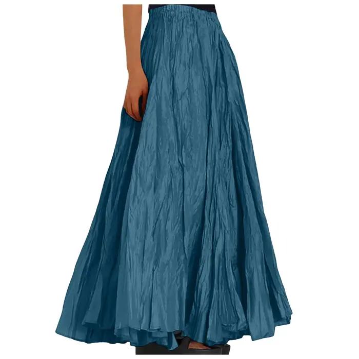 Jupe longue froncée style bohème pour femmes