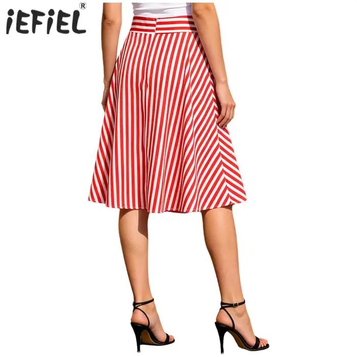 Jupe trapèze rayée intemporelle pour femmes adultes