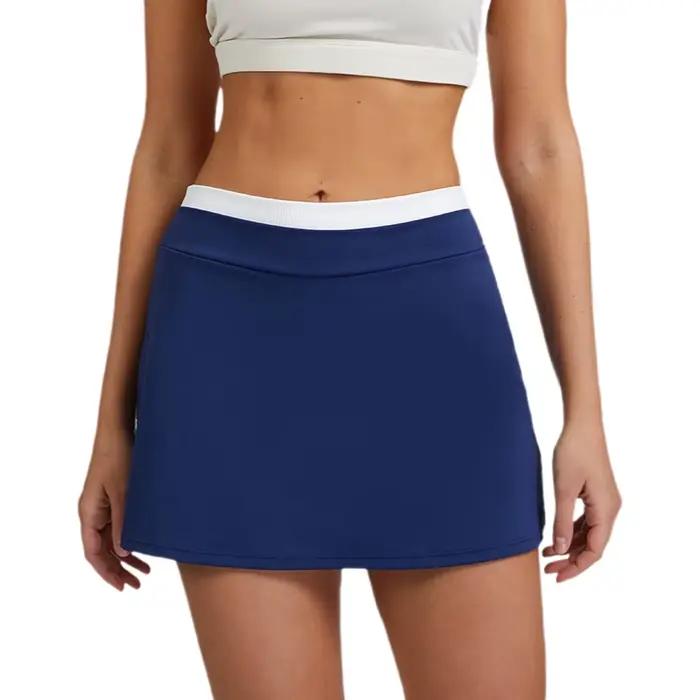 Jupe courte taille haute color-block pour femme