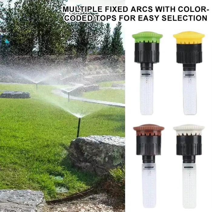 Arroseur rotatif à jet réglable avec arc de 90 à 360 degrés, portée de 5 à 7,5 m pour l'irrigation des pelouses et jardins