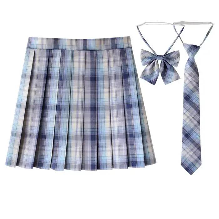 Nouvelle Jupe plissée pour femmes Mini jupes école japonaise taille haute Kawaii mignon gris