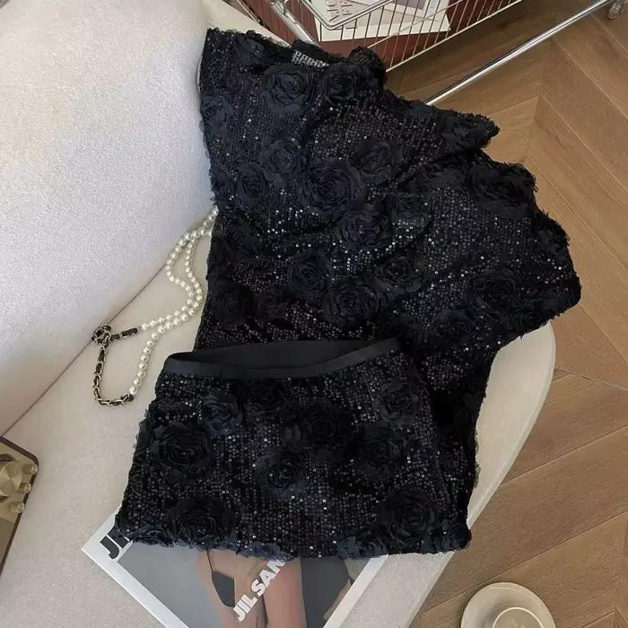 Jupe longue sirène à sequins pour femme