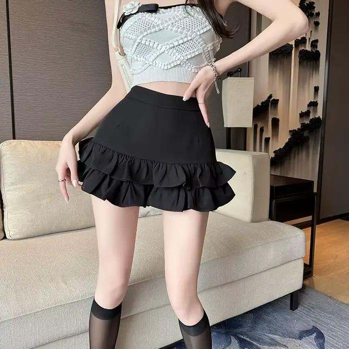 Jupe-short décontractée noire pour femme