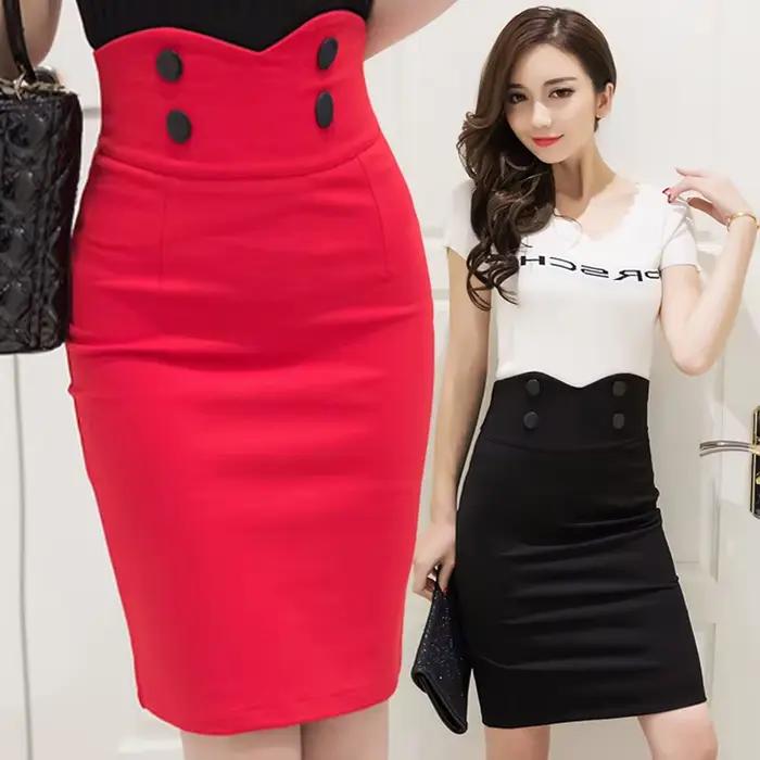 Jupe professionnelle élastique pour femme