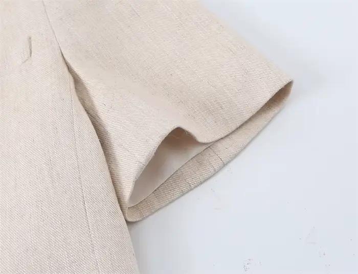 Blazer court blanc pour femme, nouvelle collection été 2026, à manches courtes, orné de dentelle, sexy, tendance et polyvalent