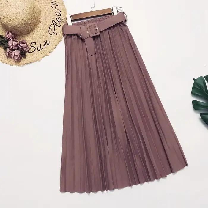 Jupe plissée taille haute pour femmes