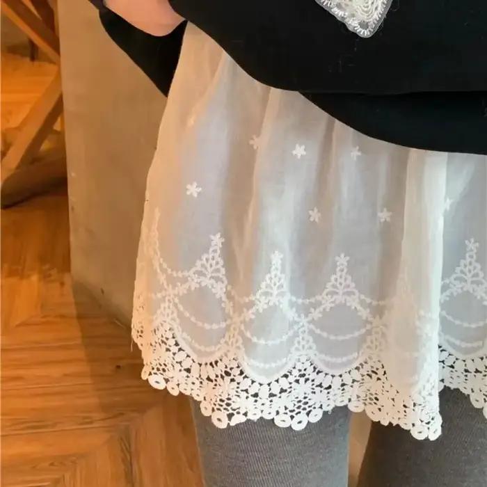 Sous-jupe en dentelle brodée à fleurs