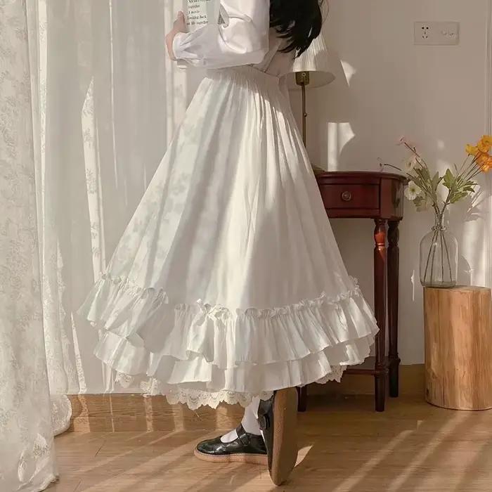 Jupes longues plissées japonaises pour femmes