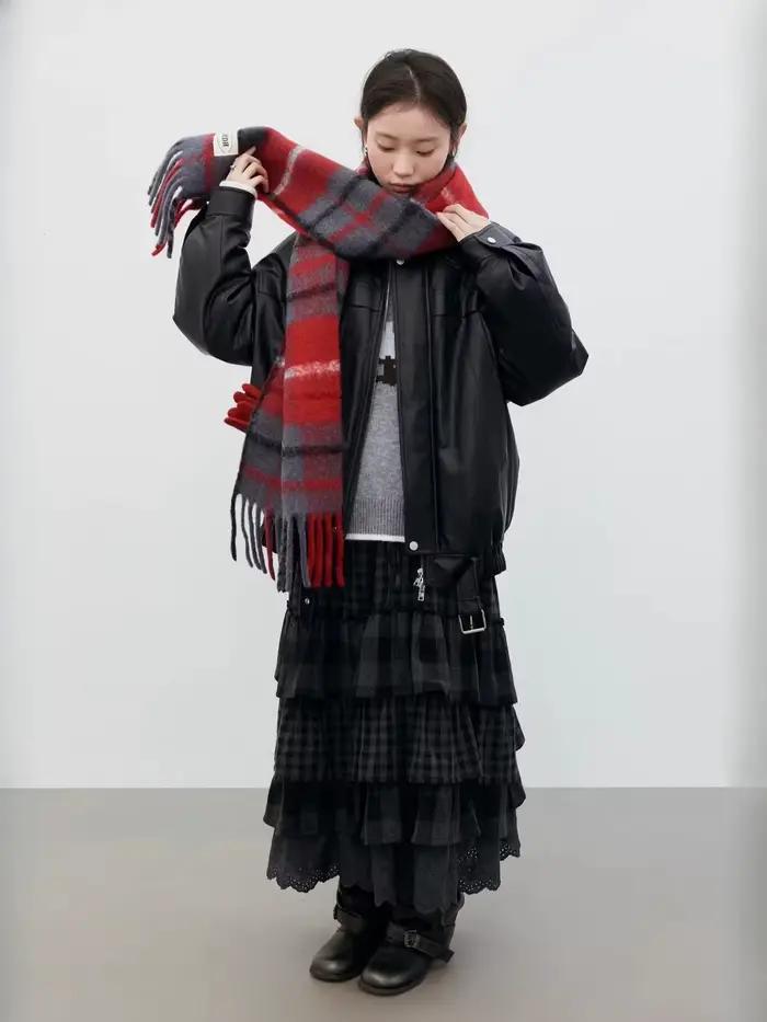 CHIC VEN – jupes coréennes pour femmes, nouvelle jupe longue multicouche rétro, taille haute, demi-longueur, vêtements automne hiver 2026