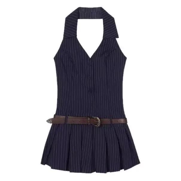 Spicy Girl – Mini robe rayée sans manches