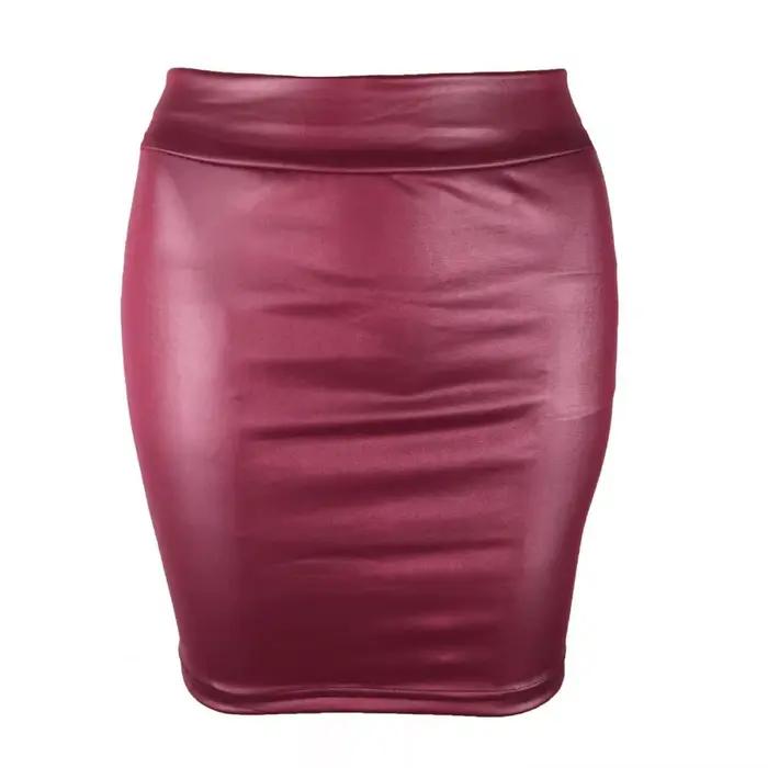 Mini-jupe en similicuir taille haute SANWOOD pour femmes, style décontracté, coupe droite, confortable, polyvalente, pour diverses occasions et looks casuels
